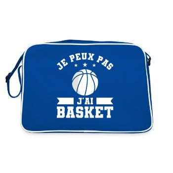 Je Peux Pas J'ai Basket Basket-ball Basketteur - Sac Retro - bleu/blanc - Dos
