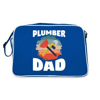 Plombier Papa Plomberie Plombiers - Sac Retro - bleu/blanc - Dos
