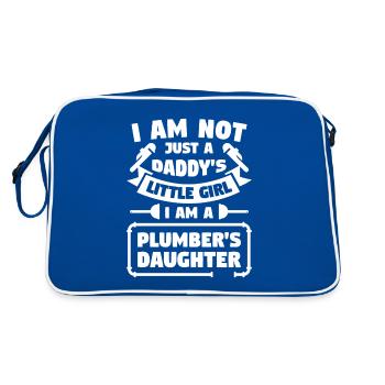Ich bin nicht nur die kleine Tochter eines Vaters - Retro Tasche - Blau/Weiß - Hinten