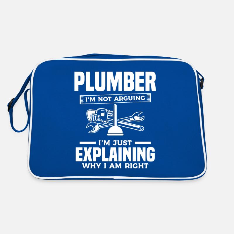 Klempner Ich argumentiere nicht, ich erkläre nur, warum ich Retro Tasche
