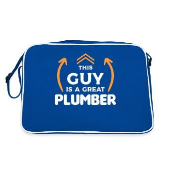 Ce gars est un grand plombier plombier plomberie plomberie - Sac Retro - bleu/blanc - Dos