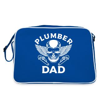 Plombier Papa Plomberie Plombiers - Sac Retro - bleu/blanc - Dos