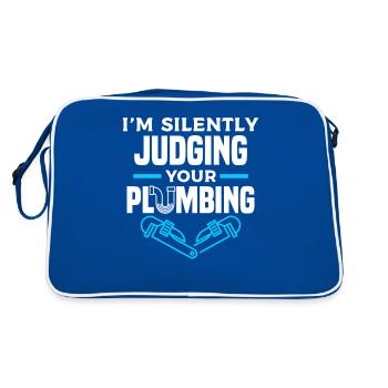 Je juge silencieusement votre plombier de plomberie - Sac Retro - bleu/blanc - Dos