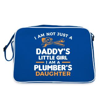Ich bin nicht nur die kleine Tochter eines Vaters - Retro Tasche - Blau/Weiß - Hinten