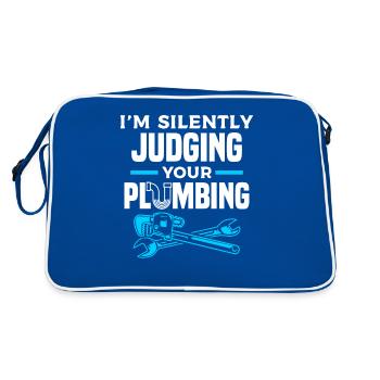 Je juge silencieusement votre plombier de plomberie - Sac Retro - bleu/blanc - Dos