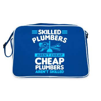 Les plombiers qualifiés ne sont pas des plombiers bon marché - Sac Retro - bleu/blanc - Dos