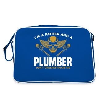 I'm A Father And A Plumber Don't Underestimate Me - Retro Bag - blue/white - Back
