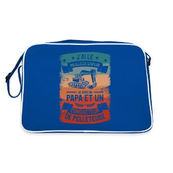 Je Suis Un Papa Et Un Conducteur De Pelleteuse - Sac Retro - bleu/blanc - Dos