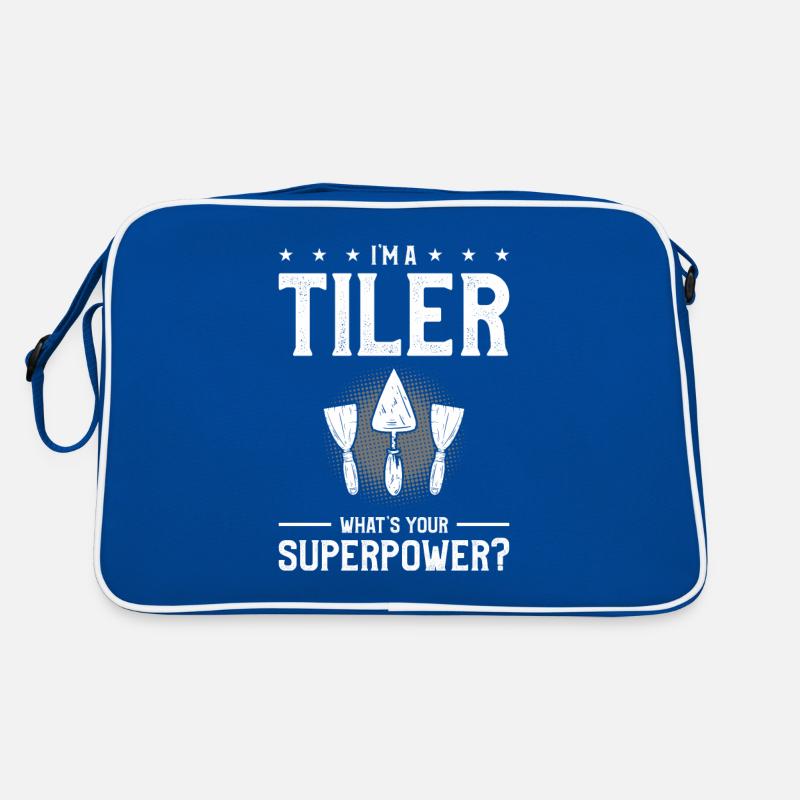 Ich bin ein Fliesenleger Was ist deine Superkraft Fliesenleger Retro Tasche