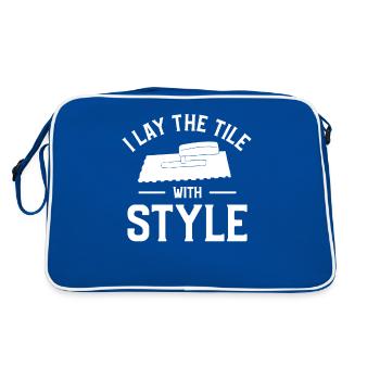 Je pose le carrelage avec des carreaux de carrelage de style carrelage - Sac Retro - bleu/blanc - Dos