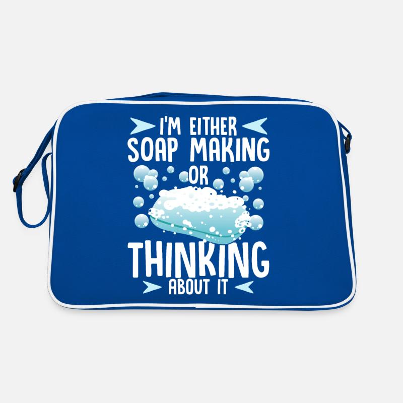 Seifenmacher Humor Seifenherstellung oder Denken an Seife Retro Tasche