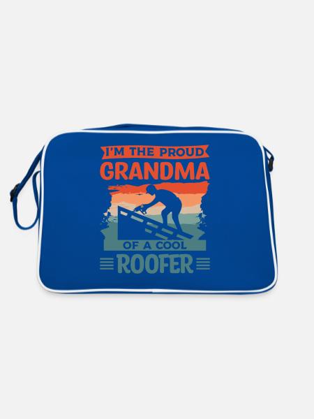 This Man Is An Awesome Grandma And A Roofer - Retro Bag - blue/white - Back
