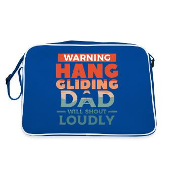 Warning Hang Glider Dad Will Shout Loudly Gliding - Retro Bag - blue/white - Back