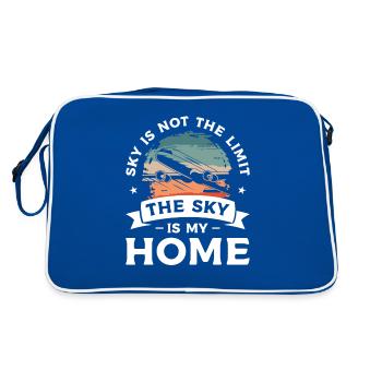 Der Himmel ist nicht die Grenze Der Himmel ist mein Heimflieger - Retro Tasche - Blau/Weiß - Hinten