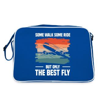 Certains marchent, certains manèges, mais seulement le meilleur aviateur de mouches - Sac Retro - bleu/blanc - Dos