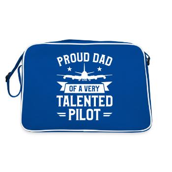 Fier papa d’un pilote d’aviation très talentueux - Sac Retro - bleu/blanc - Dos