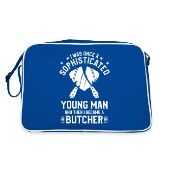 Einmal ein anspruchsvoller junger Mann und dann wurde ich ein - Retro Tasche - Blau/Weiß - Hinten