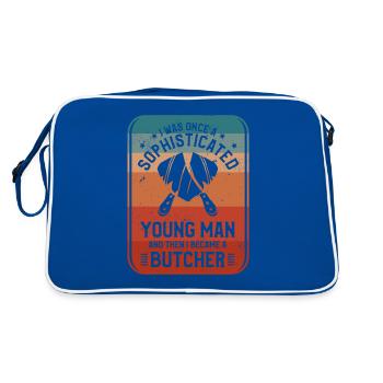 Einmal ein anspruchsvoller junger Mann und dann wurde ich ein - Retro Tasche - Blau/Weiß - Hinten