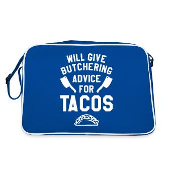 Will Give Butchering Advice For Tacos Butchers - Retro Bag - blue/white - Back