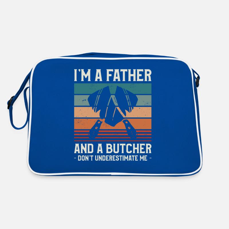 Ich bin ein Vater und ein Metzger unterschätze mich nicht Retro Tasche