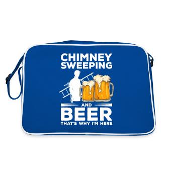 Ramoneur et bière c’est pourquoi je suis ici - Sac Retro - bleu/blanc - Dos