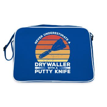 Ne sous-estimez jamais une cloison sèche avec un couteau à mastic - Sac Retro - bleu/blanc - Dos