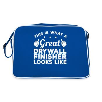 So sieht ein großartiger Trockenbau-Finisher aus - Retro Tasche - Blau/Weiß - Hinten