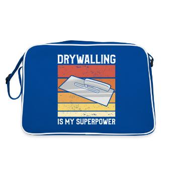 Drywalling Is My Superpower Drywall Drywaller - Retro Bag - blue/white - Back