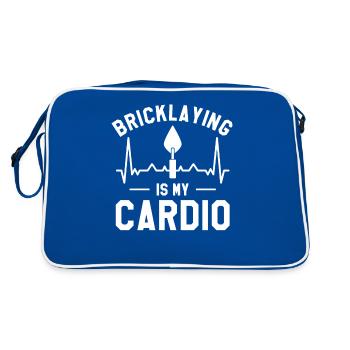 Bricklaying Is My Cardio Bricklayers Bricklayer - Retro Bag - blue/white - Back