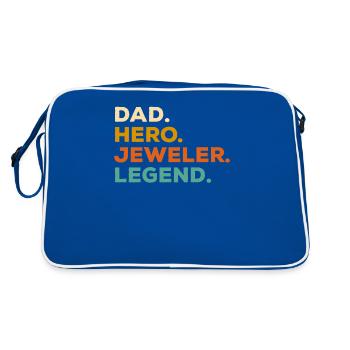Dad Hero Juwelier Legende Schmuckherstellung - Retro Tasche - Blau/Weiß - Hinten