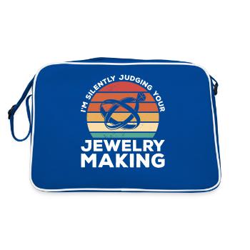 Ich verurteile im Stillen Ihren Juwelier - Retro Tasche - Blau/Weiß - Hinten