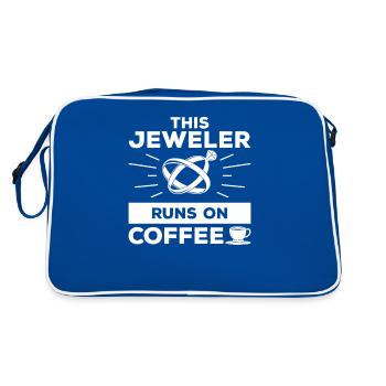 Dieser Juwelier läuft auf Kaffeeschmuck - Retro Tasche - Blau/Weiß - Hinten