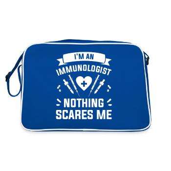 I'm An Immunologist Nothing Scares Me Immunology - Retro Bag - blue/white - Back