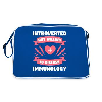 Introverted But Willing To Discuss Immunology - Retro Bag - blue/white - Back