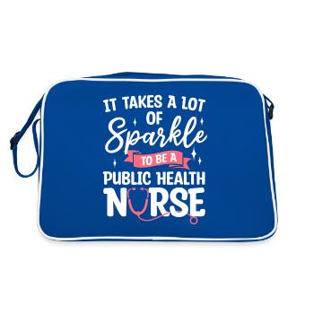 Es braucht viel Glanz, um eine öffentliche Gesundheit zu sein - Retro Tasche - Blau/Weiß - Hinten