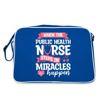 Wenn die Krankenschwester des öffentlichen Gesundheitswesens Wunder vollzieht - Retro Tasche - Blau/Weiß - Hinten