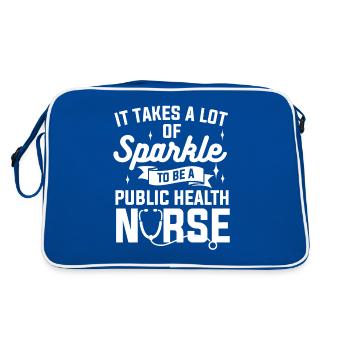 Es braucht viel Glanz, um eine öffentliche Gesundheit zu sein - Retro Tasche - Blau/Weiß - Hinten