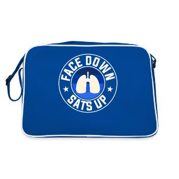 Face Down Sats Up Respiratory Therapist - Retro Bag - blue/white - Back