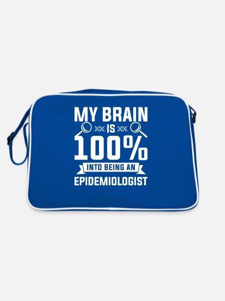 My Brain Is 100% Into Being An Epidemiologist - Retro Bag - blue/white - Back