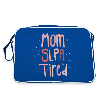 Mutter SLPA Müde Sprachpathologie-Assistentin - Retro Tasche - Blau/Weiß - Hinten