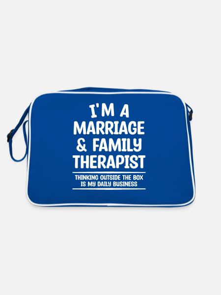 Je suis un thérapeute conjugal et familial qui pense à l’extérieur - Sac Retro - bleu/blanc - Dos