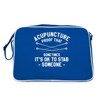 Acupuncture Proof That Sometimes It's Ok To Stab - Retro Bag - blue/white - Back