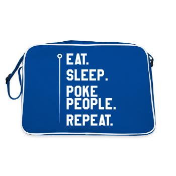 Manger Sleep Poke Les gens répètent l’acupuncture - Sac Retro - bleu/blanc - Dos