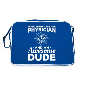 Infectious Disease Physician And An Awesome Dude - Retro Bag - blue/white - Back