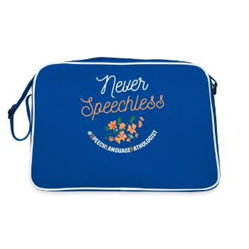 Nie sprachlos Sprachpathologe SLP - Retro Tasche - Blau/Weiß - Hinten