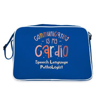 Kommunizieren ist meine Cardio-Sprache - Retro Tasche - Blau/Weiß - Hinten