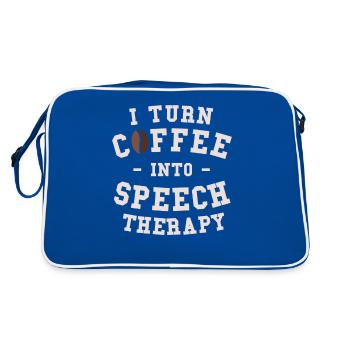 Je transforme le café en orthophonie orthophoniste - Sac Retro - bleu/blanc - Dos