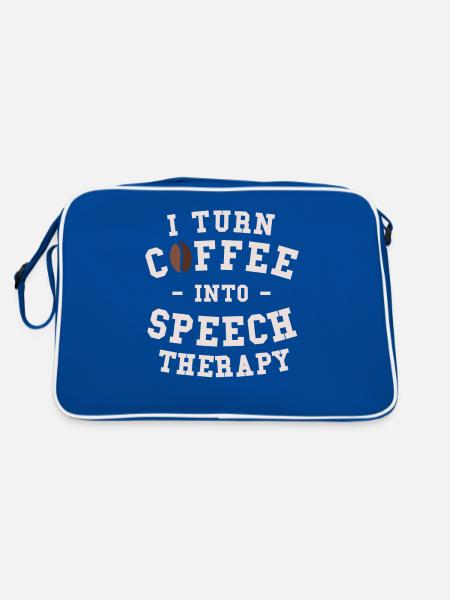 Je transforme le café en orthophonie orthophoniste - Sac Retro - bleu/blanc - Dos
