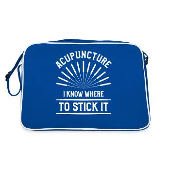 Acupuncture Je sais où le coller Acupuncteur - Sac Retro - bleu/blanc - Dos