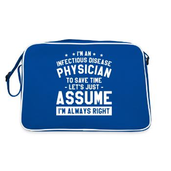 Je suis médecin spécialiste des maladies infectieuses pour gagner du temps - Sac Retro - bleu/blanc - Dos